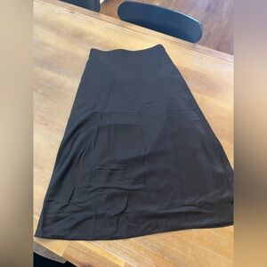 Black Women's A-Line Satin Skirt